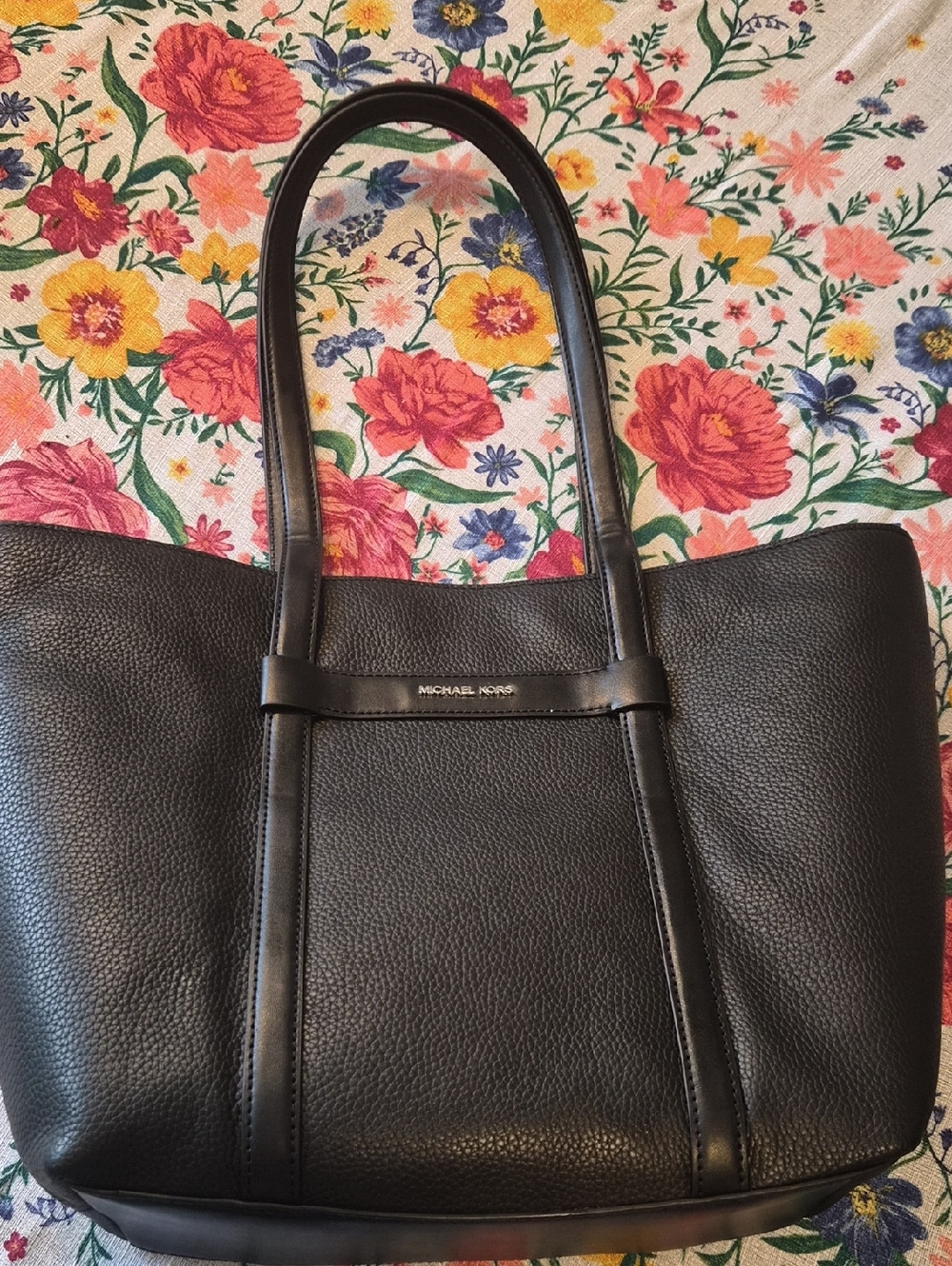 Michael Kors Black Pebbled Leather Tote